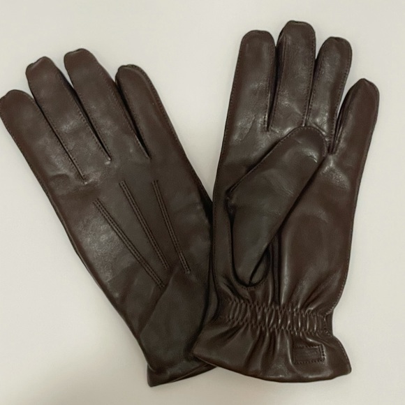 Men’s dark brown Coach Shearling Gloves NWOT - Picture 2 of 6